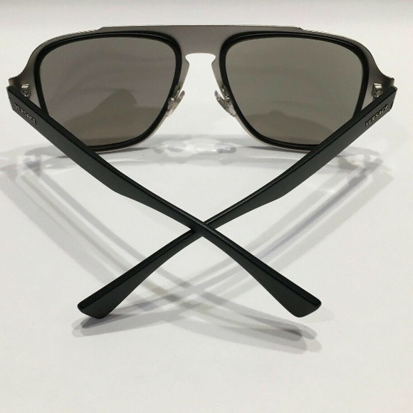 NEW VERSACE SUNGLASSES VE2199 1000/6G SHIELD VE2199 BLACK - Picture 6 of 7